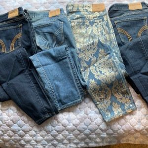 Lot of 4 Hollister jeans (1 NWOT)